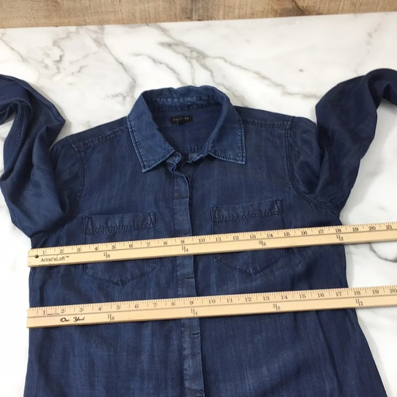 Talbots Blue Chambray Button Front Shirt Womens Small Long Sleeve - Picture 8 of 11